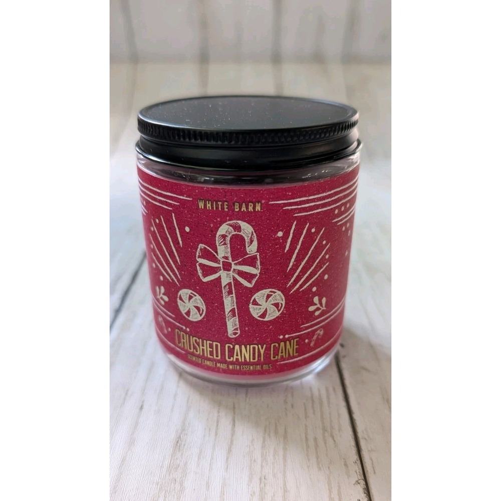 Bath & Body Works Single Wick Candle Crushed Candy Cane 7oz NEW